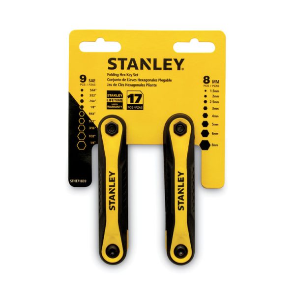 Folding Metric and SAE Hex Keys, 2/Pack, Yellow/Black - Image 4