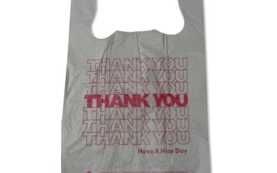 Thank You High-Density Shopping Bags, 10″ X 19″, White, 2,000/carton