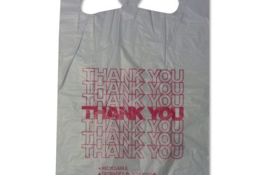 Thank You High-Density Shopping Bags, 18″ X 30″, White, 500/carton