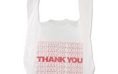 Thank You High-Density Shopping Bags, 8″ X 16″, White, 2,000/carton