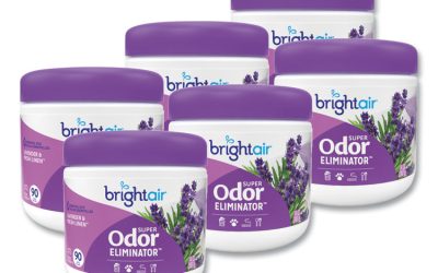 Super Odor Eliminator, Lavender And Fresh Linen, Purple, 14 Oz Jar, 6/carton