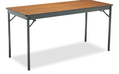 Special Size Folding Table, Rectangular, 60w X 24d X 30h, Walnut/black
