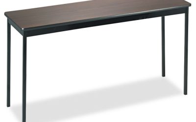 Utility Table, Rectangular, 60w X 18d X 30h, Walnut/black