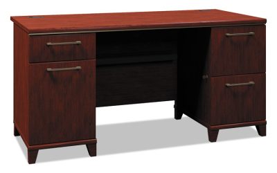 Enterprise Collection Double Pedestal Desk, 60″ X 28.63″ X 29.75″, Harvest Cherry, (box 2 Of 2)