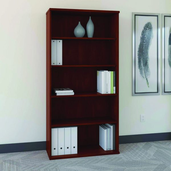 Series C Collection Bookcase, Five-Shelf, 35.63w x 15.38d x 72.78h, Hansen Cherry - Image 3