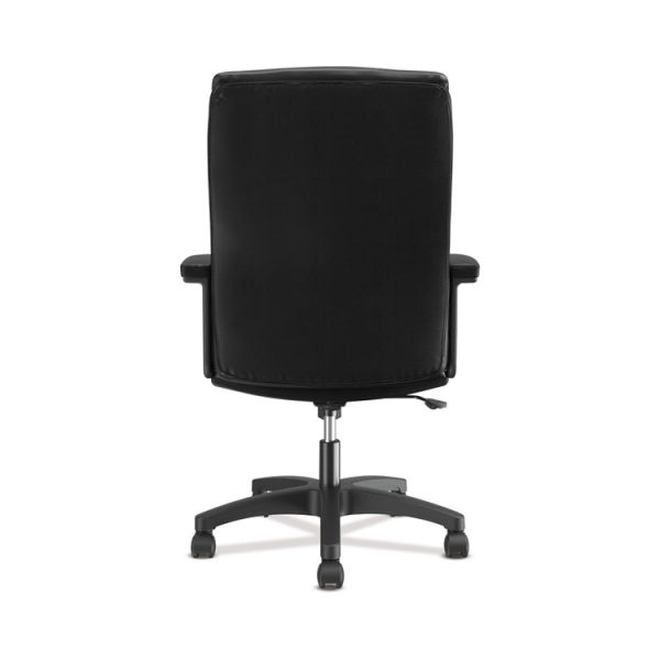 Hvl151 Executive High-Back Leather Chair, Supports Up To 250 Lb, 17.75" To 21.5" Seat Height, Black - Image 4