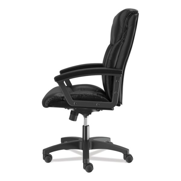 Hvl151 Executive High-Back Leather Chair, Supports Up To 250 Lb, 17.75" To 21.5" Seat Height, Black - Image 5