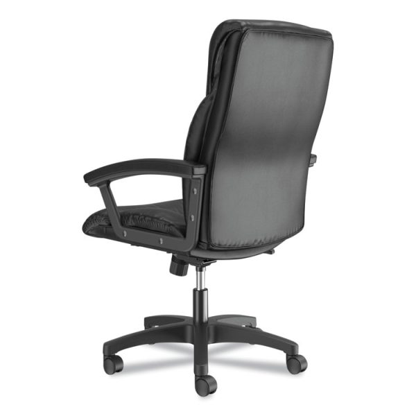 Hvl151 Executive High-Back Leather Chair, Supports Up To 250 Lb, 17.75" To 21.5" Seat Height, Black - Image 6