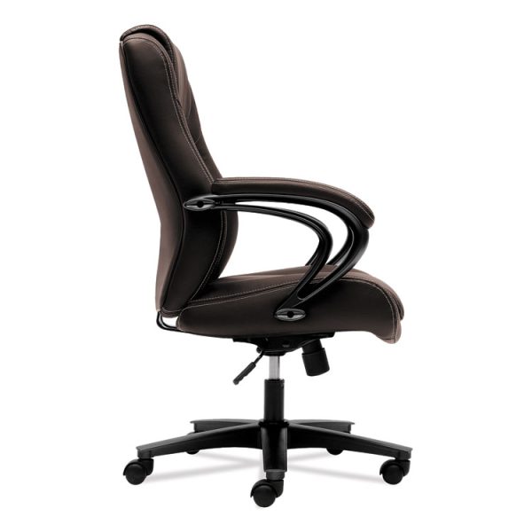 Hvl402 Series Executive High-Back Chair, Supports Up To 250 Lb, 17" To 21" Seat Height, Brown Seat/back, Black Base - Image 4