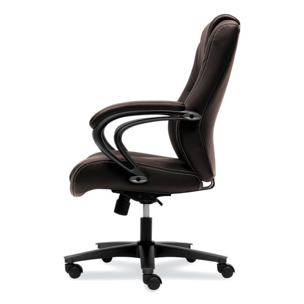 Hvl402 Series Executive High-Back Chair, Supports Up To 250 Lb, 17" To 21" Seat Height, Brown Seat/back, Black Base - Image 7
