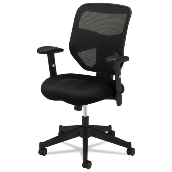 Vl531 Mesh High-Back Task Chair With Adjustable Arms, Supports Up To 250 Lb, 18" To 22" Seat Height, Black - Image 2