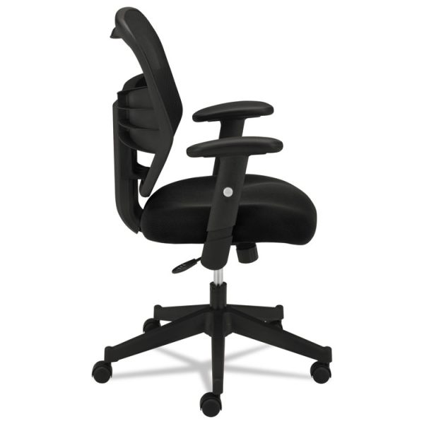 Vl531 Mesh High-Back Task Chair With Adjustable Arms, Supports Up To 250 Lb, 18" To 22" Seat Height, Black - Image 4