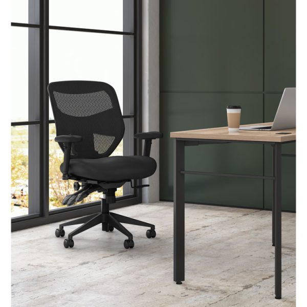 Vl531 Mesh High-Back Task Chair With Adjustable Arms, Supports Up To 250 Lb, 18" To 22" Seat Height, Black - Image 8