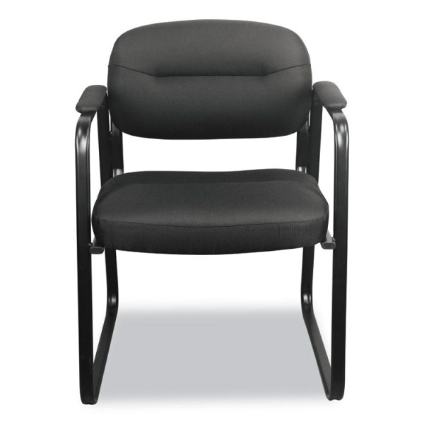 HVL653 SofThread Bonded Leather Guest Chair, 22.25" x 23" x 32", Black Seat, Black Back, Black Base - Image 2