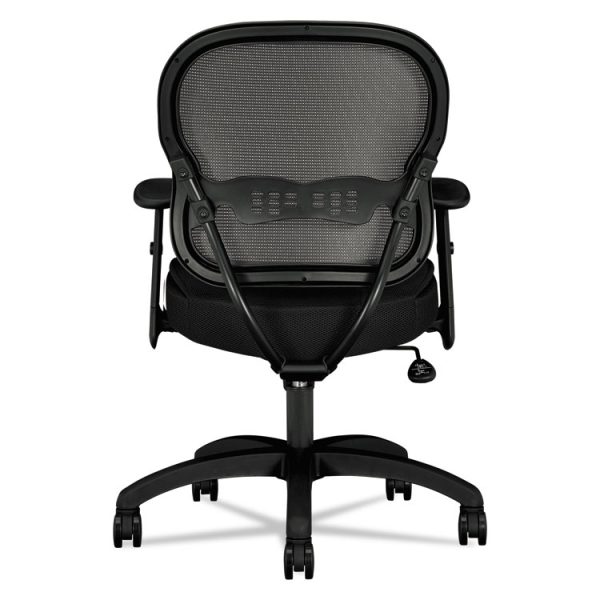 Wave Mesh Mid-Back Task Chair, Supports Up To 250 Lb, 18" To 22.25" Seat Height, Black - Image 3