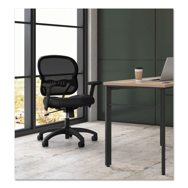 Wave Mesh Mid-Back Task Chair, Supports Up To 250 Lb, 18" To 22.25" Seat Height, Black - Image 4
