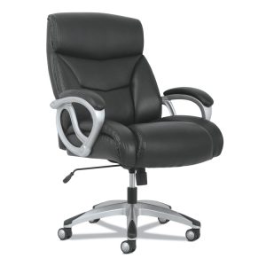 3-Forty-One Big And Tall Chair, Supports Up To 400 Lb, 19" To 22" Seat Height, Black Seat/back, Chrome Base