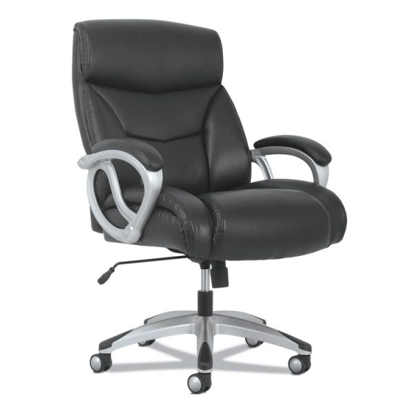 3-Forty-One Big And Tall Chair, Supports Up To 400 Lb, 19" To 22" Seat Height, Black Seat/back, Chrome Base