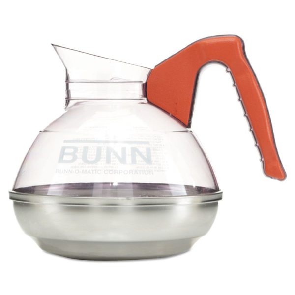 64 Oz. Easy Pour Decanter, Orange Handle - Image 4