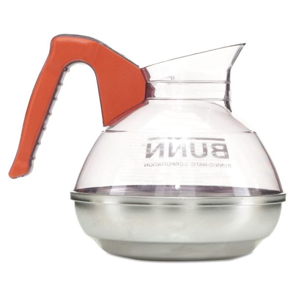 64 Oz. Easy Pour Decanter, Orange Handle - Image 6