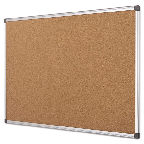 Value Cork Bulletin Board with Aluminum Frame, 24 x 36, Tan Surface, Silver Aluminum Frame - Image 4