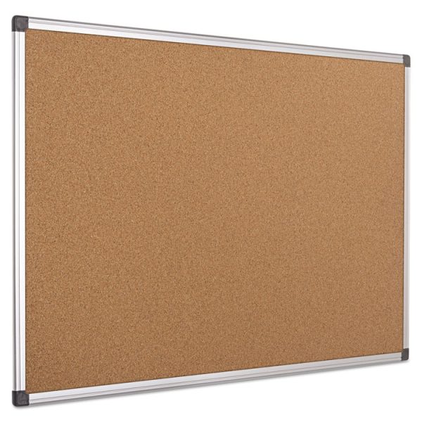 Value Cork Bulletin Board with Aluminum Frame, 24 x 36, Tan Surface, Silver Aluminum Frame - Image 3