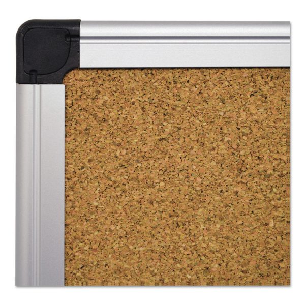 Value Cork Bulletin Board with Aluminum Frame, 24 x 36, Tan Surface, Silver Aluminum Frame - Image 5