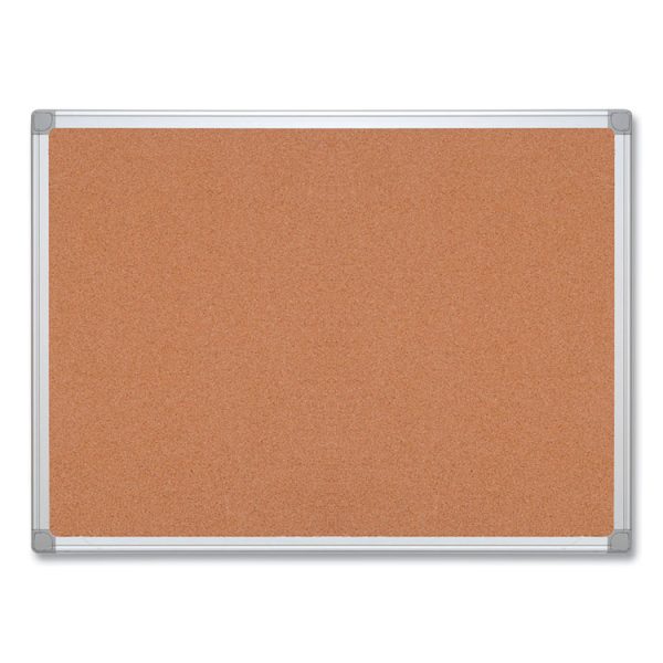 Earth Cork Board, 72 x 48, Tan Surface, Silver Aluminum Frame