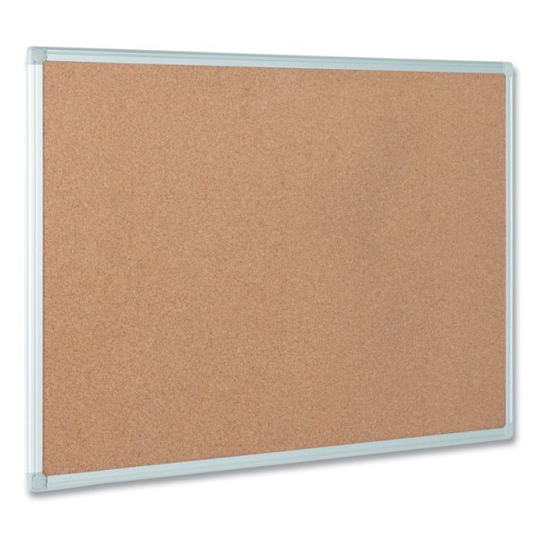 Earth Cork Board, 72 x 48, Tan Surface, Silver Aluminum Frame - Image 7