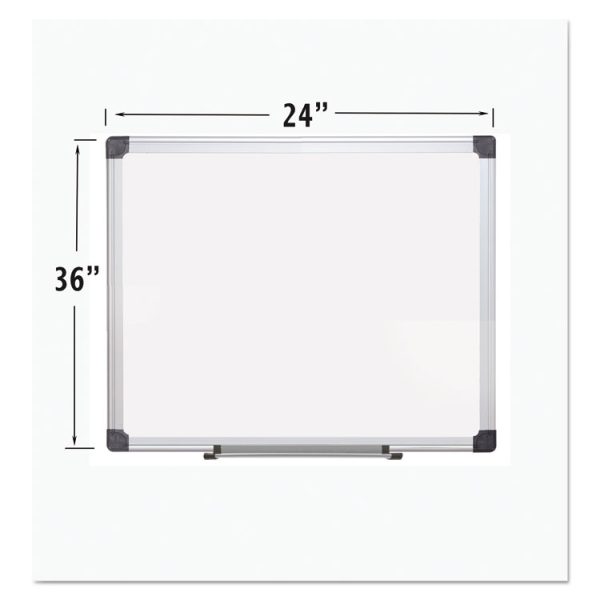 Porcelain Value Dry Erase Board, 24 x 36, White Surface, Silver Aluminum Frame - Image 2