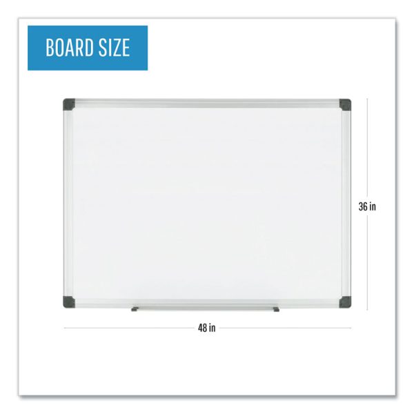 Porcelain Value Dry Erase Board, 36 x 48, White Surface, Silver Aluminum Frame - Image 3