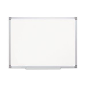 Earth Silver Easy-Clean Dry Erase Board, 48 x 36, White Surface, Silver Aluminum Frame