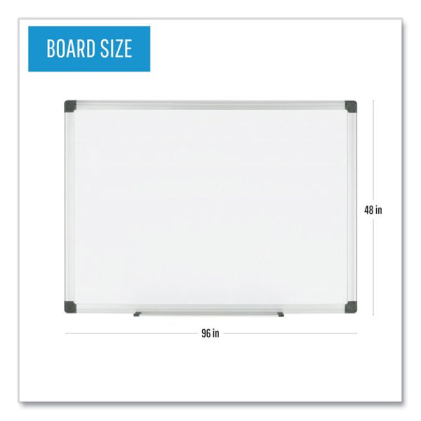 Porcelain Value Dry Erase Board, 48 x 96, White Surface, Silver Aluminum Frame - Image 3