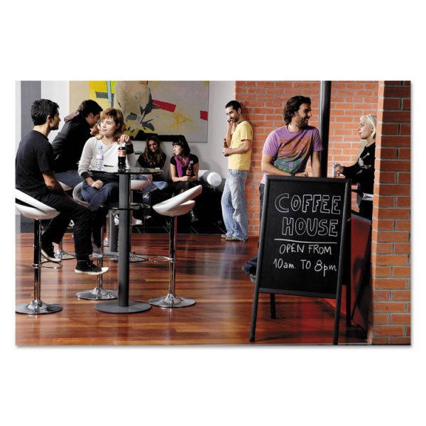 Wet Erase Board, Double Sided, 23 x 33, 42" Tall, Black Surface, Silver Aluminum Frame - Image 4