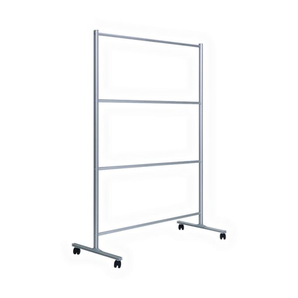 Protector Series Mobile Glass Panel Divider, 49 X 22 X 69, Clear/aluminum - Image 2
