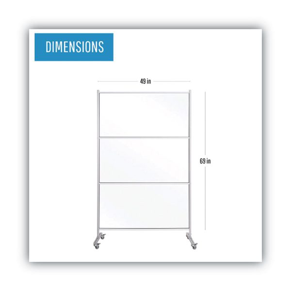 Protector Series Mobile Glass Panel Divider, 49 X 22 X 69, Clear/aluminum - Image 4