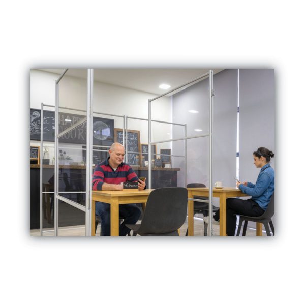 Protector Series Mobile Glass Panel Divider, 49 X 22 X 69, Clear/aluminum - Image 8