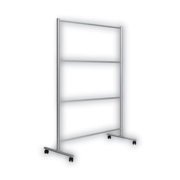 Protector Series Mobile Glass Panel Divider, 49 X 22 X 81, Clear/aluminum - Image 2