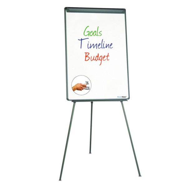 Basic Tripod Melamine Presentation Easel, 22.5 x 42, White/Black - Image 2