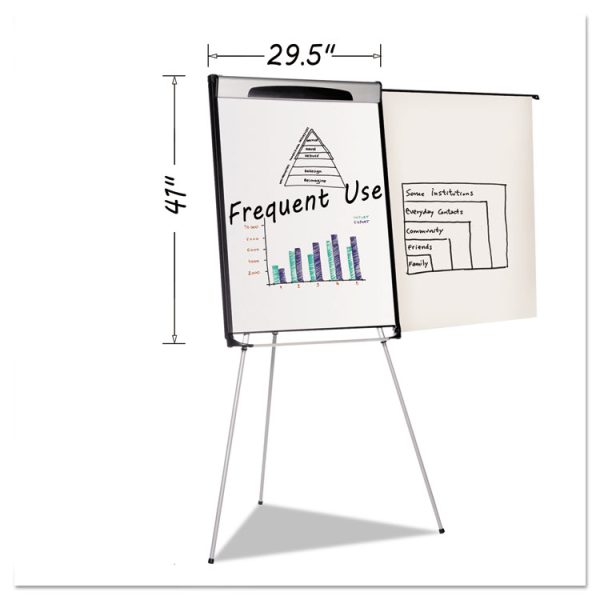 Tripod Extension Bar Magnetic Dry-Erase Easel, 39" To 72" High, Black/silver - Image 2