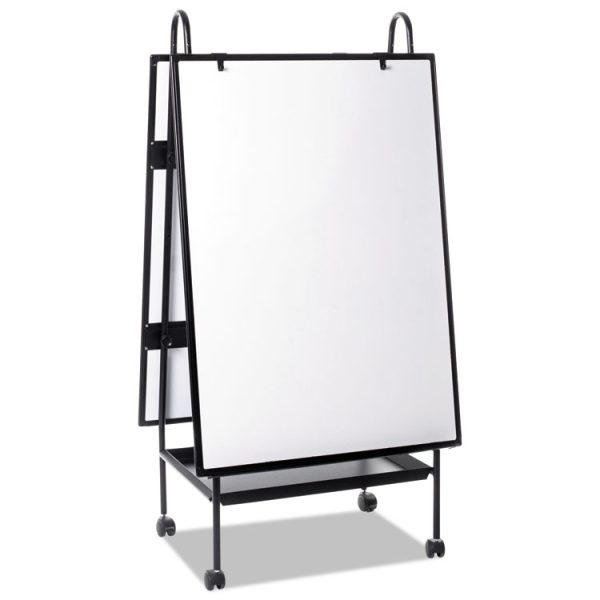 Creation Station Magnetic Dry Erase Board, 29.5 x 74.88, White Surface, Black Metal Frame - Image 4