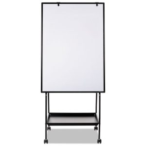 Creation Station Magnetic Dry Erase Board, 29.5 x 74.88, White Surface, Black Metal Frame