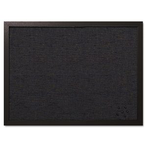 Designer Fabric Bulletin Board, 24 x 18, Black Surface, Black MDF Wood Frame