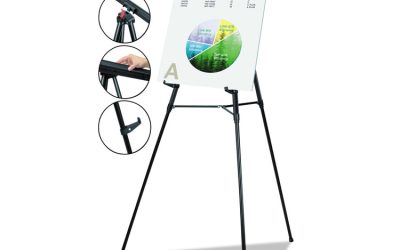 Telescoping Tripod Display Easel, Adjusts 38″ To 69″ High, Metal, Black