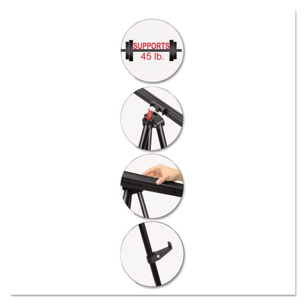 Telescoping Tripod Display Easel, Adjusts 38" To 69" High, Metal, Black - Image 3