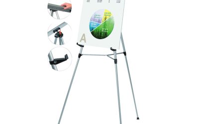Telescoping Tripod Display Easel, Adjusts 38″ To 69″ High, Metal, Silver
