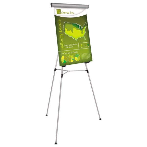 Telescoping Tripod Display Easel, Adjusts 38" To 69" High, Metal, Silver - Image 4