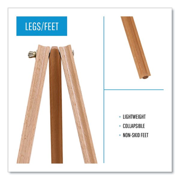 Oak Display Tripod Easel, 60" High, Wood/Brass - Image 3