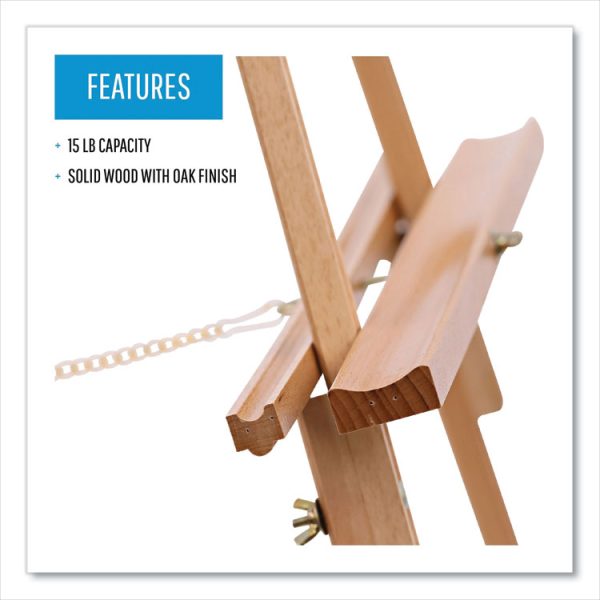 Oak Display Tripod Easel, 60" High, Wood/Brass - Image 5