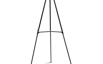 Telescoping Tripod Display Easel, Adjusts 35″ To 64″ High, Metal, Black